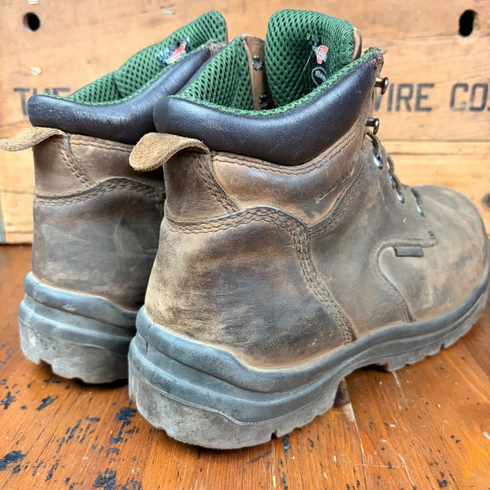 Red Wing‎ Shoes King Toe Mens 10 Work Boots Brown Leather Lace Up Steel Toe